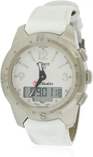 Tissot T-Touch II Titanium Perpetual Leather Diamond Ladies Watch