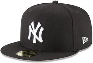 New Era 59Fifty Hat MLB Basic New York Yankees Black/White Fitted Baseball Cap -7