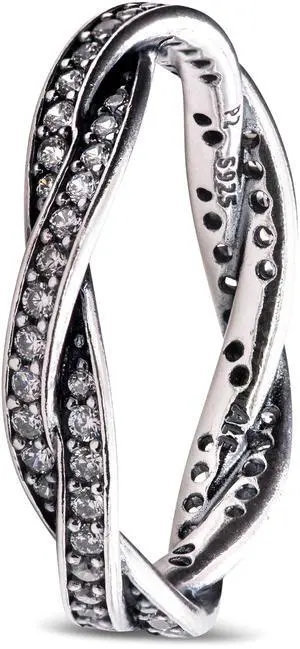 PANDORA Twist of Fate Braided Pave Ring - OEM