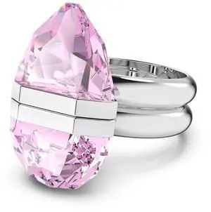 Swarovski Lucent ring Magnetic closure - Pear cut - Pink - Rhodium plated