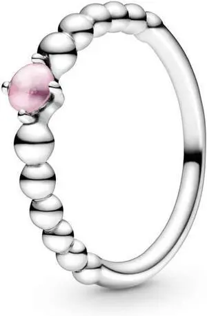 Pandora October Petal Pink Beaded Ring
