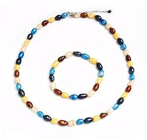 Genuine Fresh Water Pearls Bracelet Necklace Set -