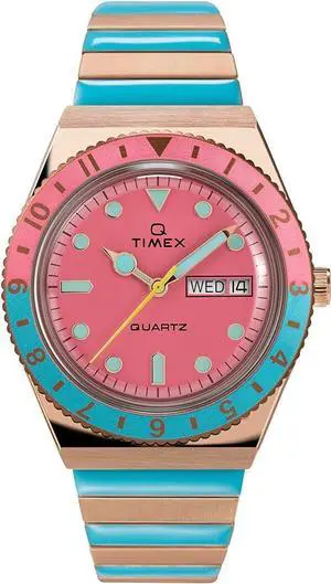 Timex Diver Inspired Q Malibu Rose Gold-Tone Expansion Ladies Watch