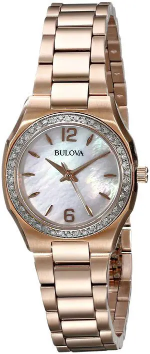 Bulova Diamond Gallery Rose Gold-Tone Ladies Watch