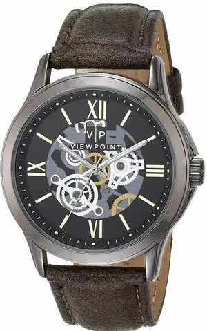 Timex Viewpoint Brown Leather Mens Watch