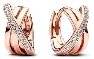 Pandora Crossover Pave Hoop Earrings