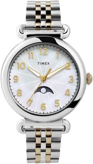 Timex Womens Model 23 38mm Two-tone Case MOP Dial Bracelet