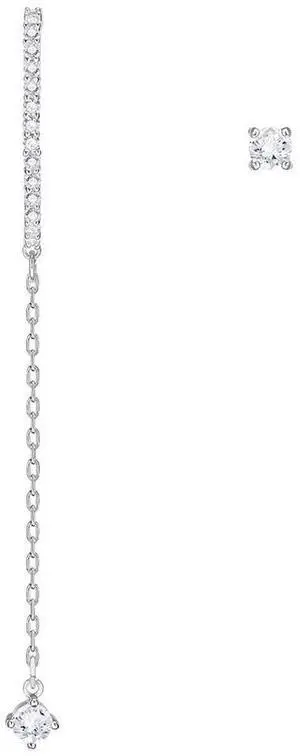 Swarovski Vittore Pierced Earrings - White - Rhodium Plating -