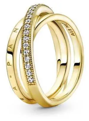 Pandora Crossover Pave Triple Band Ring