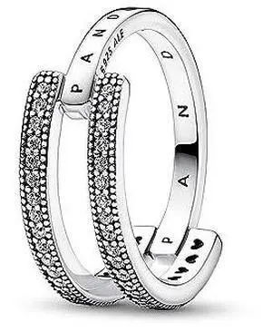 Pandora Signature Logo & Pave Double Band Ring