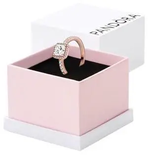 Pandora Square Sparkle Halo Ring