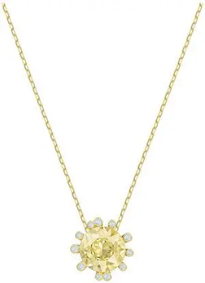 Swarovski Olive Pendant - Multi-coloured - Gold Plating
