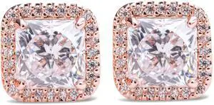 Pandora Square Sparkle Halo Stud Earrings