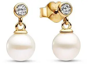 Pandora Treated Freshwater Cultured Pearl & Stone Drop Earrings