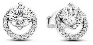 Pandora Sparkling Round Halo Stud Earrings