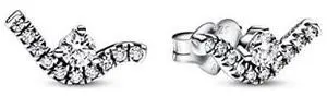 Pandora Sparkling Wave Stud Earrings