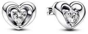Pandora Radiant Heart & Floating Stone Stud Earrings