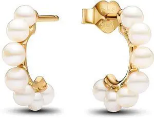 Pandora Treated Freshwater Cultured Pearls Open Hoop Earrings