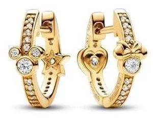 Pandora Disney Mickey Mouse & Minnie Mouse Sparkling Hoop Earrings