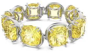 Swarovski Harmonia Bracelet Cushion Cut Crystals Yellow Rhodium Plated
