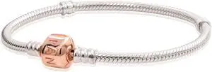 Pandora Moments Silver Bracelet with Pandora Rose Clasp - 19 cm - - OEM