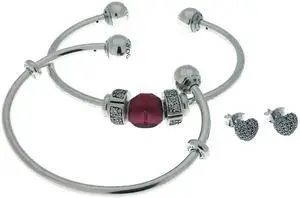 PANDORA Be Mine Stacked Open Bangle Gift Set -