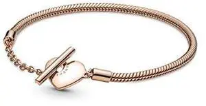 Pandora Moments Heart T-Bar Snake Chain Bracelet