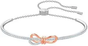 Swarovski Lifelong Bow Bangle - White - Mixed Plating