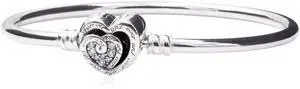 Pandora Limited Edition Pandora Moments Entwined Infinite Hearts Clasp Bangle