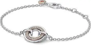 Pandora Signature Two Two-tone Logo & Pave Chain Bracelet