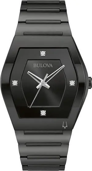 Bulova Gemini Diamond Stainless Steel Mens Watch