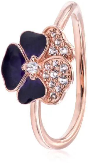 Pandora Deep Purple Pansy Flower Ring