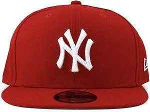 New Era Mens New York Yankees Scarlet Red 9Fifty Adjustable Snapback 950 Cap