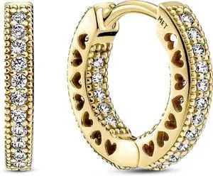 Pandora Pave Heart Hoop Earrings Pandora Pave Heart Hoop Earrings