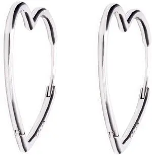 PANDORA Asymmetric Hearts of Love Small Hoops Earrings