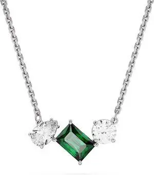 Swarovski Mesmera Pendant Mixed Cuts Green Rhodium Plated