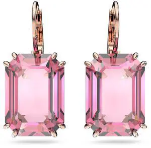 Swarovski  Millenia Drop Earrings Octagon Cut - Pink - Rose Gold-Tone Plated
