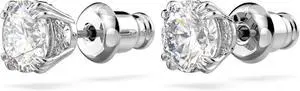 Swarovski Stilla Stud Earrings Round Cut White Rhodium Plated