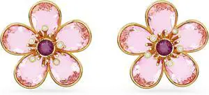 Swarovski Idyllia Stud Earrings Flower Pink Gold-tone Plated