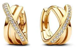 Pandora Crossover Pave Hoop Earrings