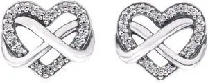 Pandora Sparkling Infinity Heart Stud Earrings