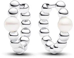 Pandora Treated Freshwater Cultured Pearl & Beads Hoop Earrings