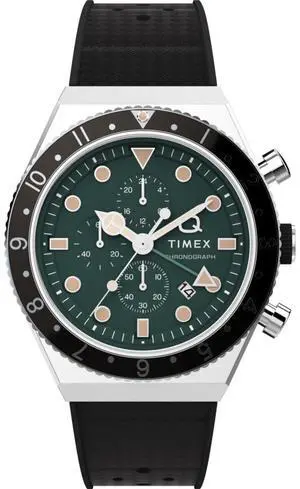 Timex Q 3-Time Zone Chronograph Mens Watch