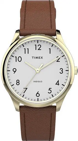 TIMEX MODERN EASY READER LEATHER LADIES WATCH