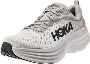 Hoka One Mens Bondi 8 Road Running Shoes - Sharkskin/Harbor Mist