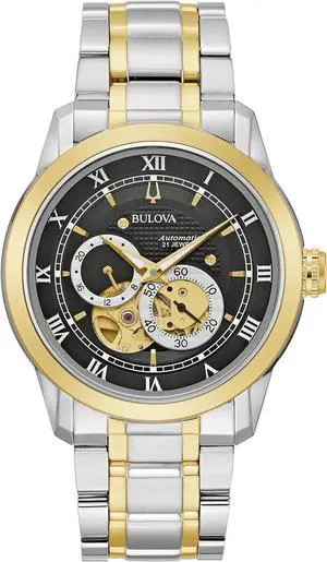 Bulova Sutton Automatic Two-Tone Stainless Steel Open Aperture Mens Watch