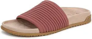 Vionic Womens Evie Knit Slide Sandal - Withered Rose Pink
