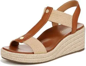 Vionic Womens Calera Wedge Sandal - Camel Brown Leather