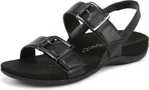 VIONIC Womens Reese Slingbacks Heeled Sandal - Black Leather