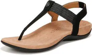 VIONIC Womens Brea Ankle Straps Heeled Sandal - Black Nbck Leather